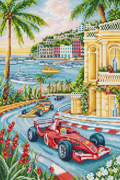 Set de brodat în cruciuliță Luca-S - F1 Grand Prix Monaco, PK05