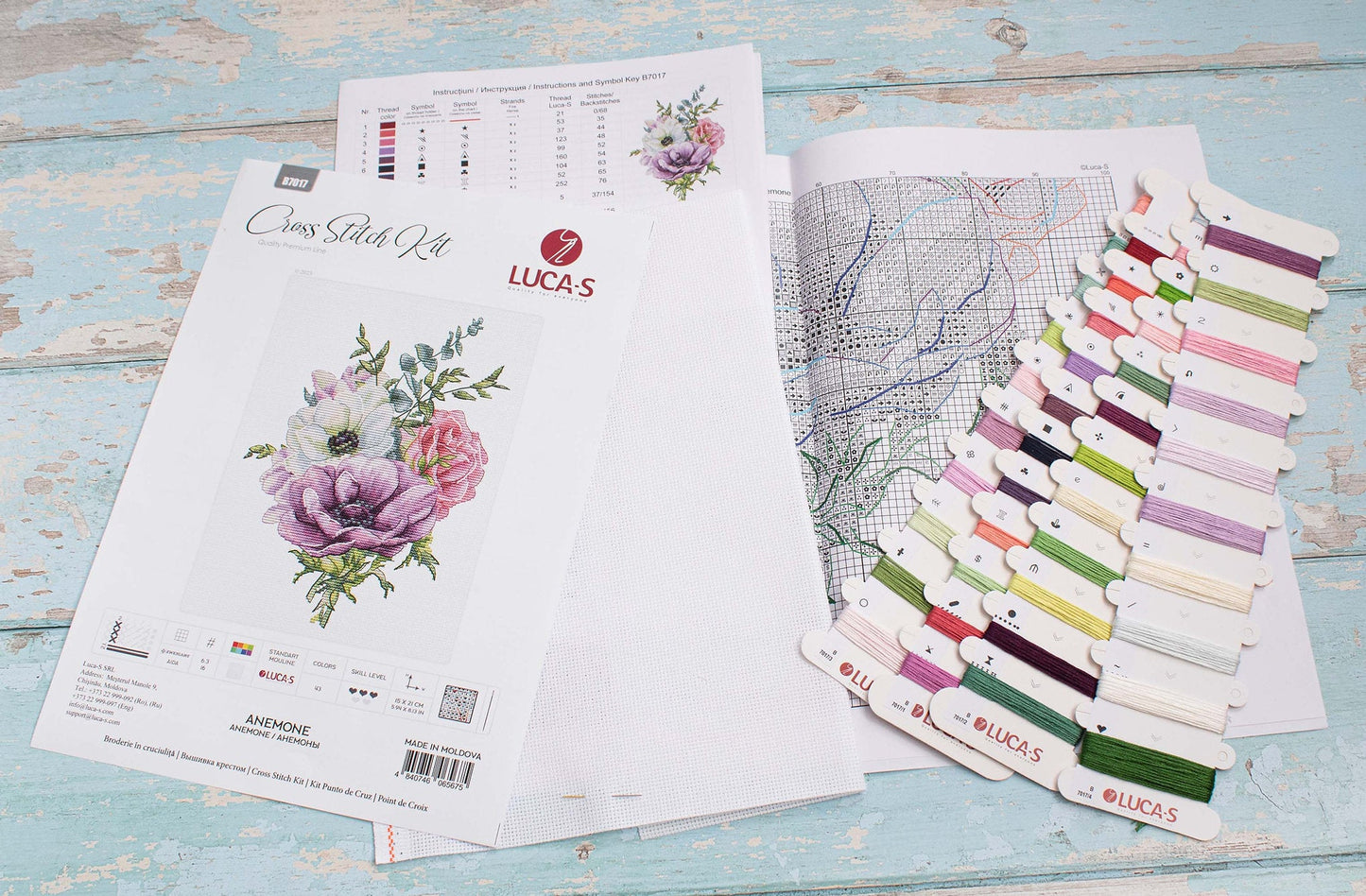 Set de brotat în cruciuliță Luca-S - Anemone, B7017