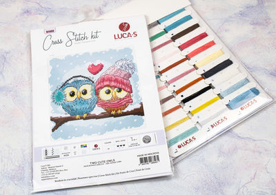 Set de brodat în cruciuliță Luca-S - B1400 Două bufnițe drăguțe