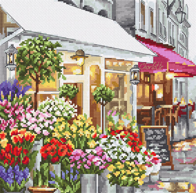 Cross Stitch Kit LetiStitch - Flower Shop - HobbyJobby