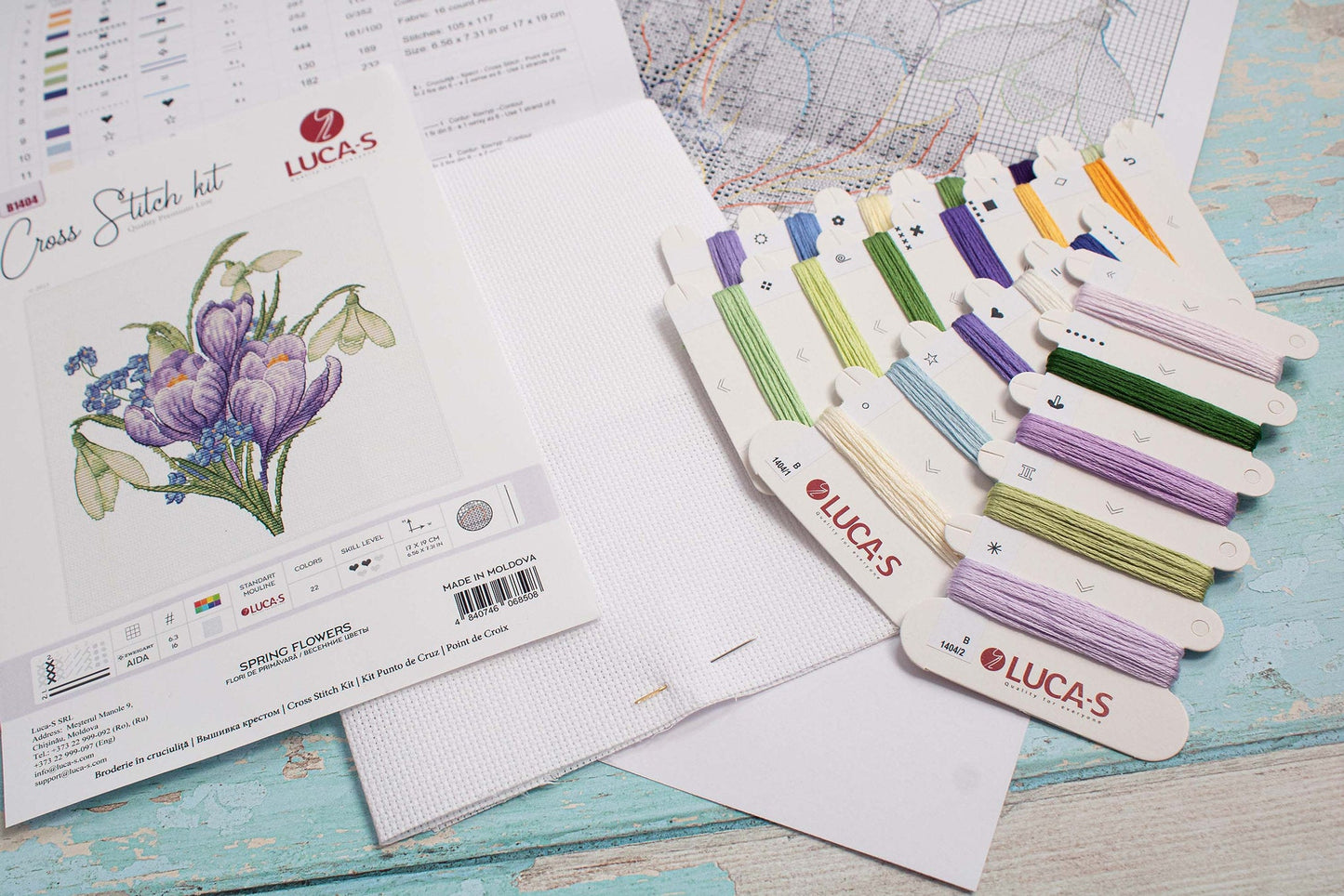 Set de brotat în cruciuliță Luca-S - Flori de Primăvară, B1404