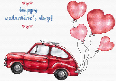 Cross Stitch Kit LetiStitch -  Happy Vallentine’s Day - HobbyJobby