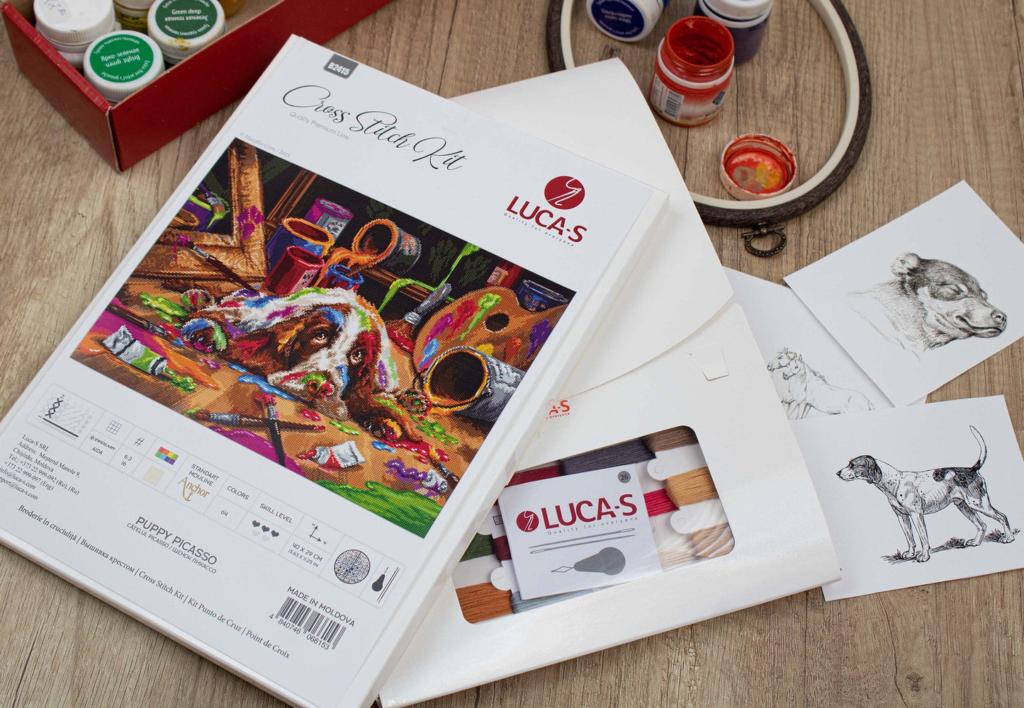 Set de brotat în cruciuliță Luca-S - B2415 Cățelul lui Picasso