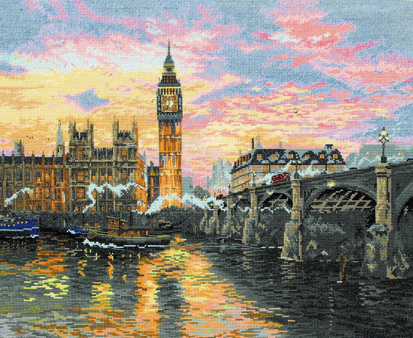 Set de brodat în cruciuliță Maia - Londra