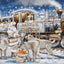 Set de brodat Luca-S în goblen Luca-S Gold - Santa's Express White, BU5038