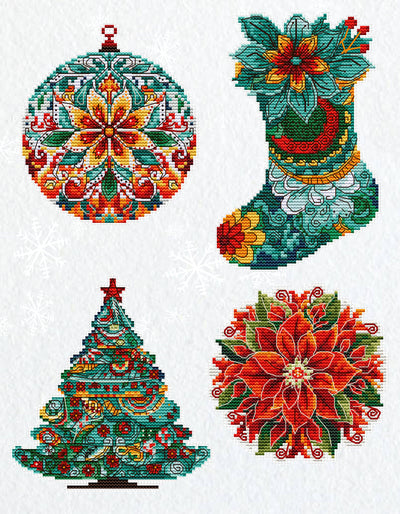 Jucarii Set de Brodat - Decorațiuni de Iarnă, JK042