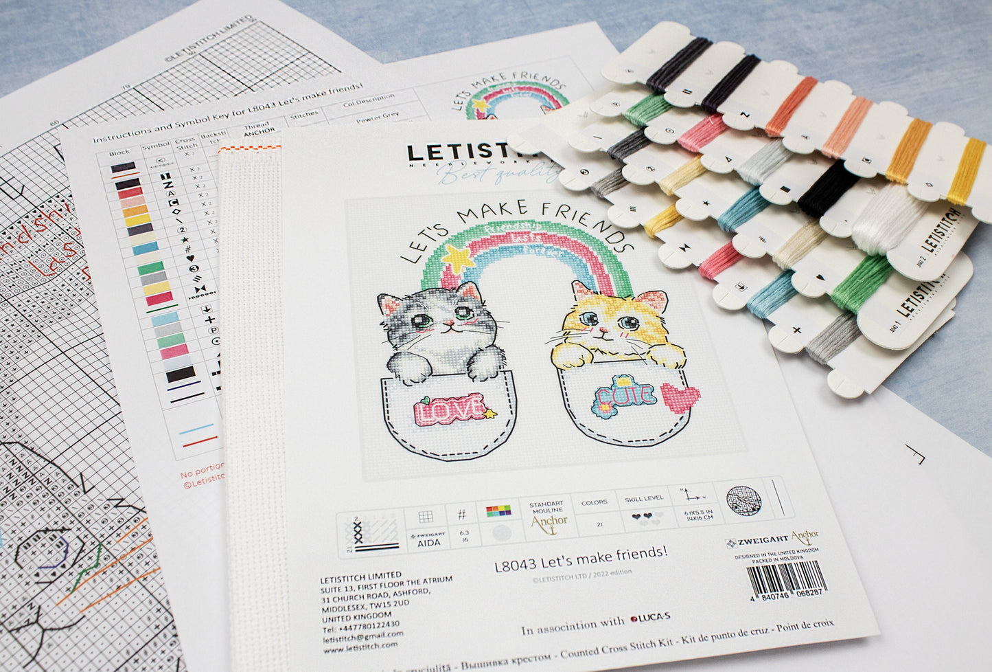 Set de brodat în cruciuliță Letistitch - Să ne împrietenim!