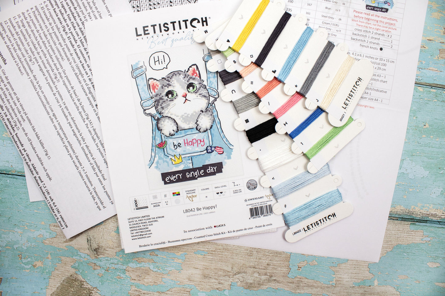 Set de brodat în cruciuliță Letistitch - Fii fericit!