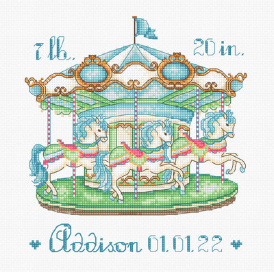 Set de brodat în cruciuliță Letistitch - Baby Carousel, L8047