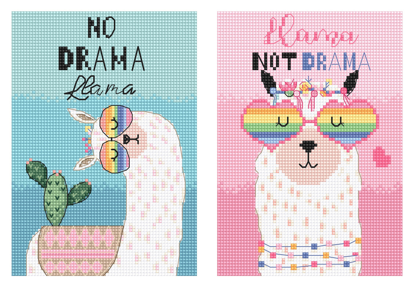 Set de brodat în cruciuliță LetiStitch - No Drama Llama