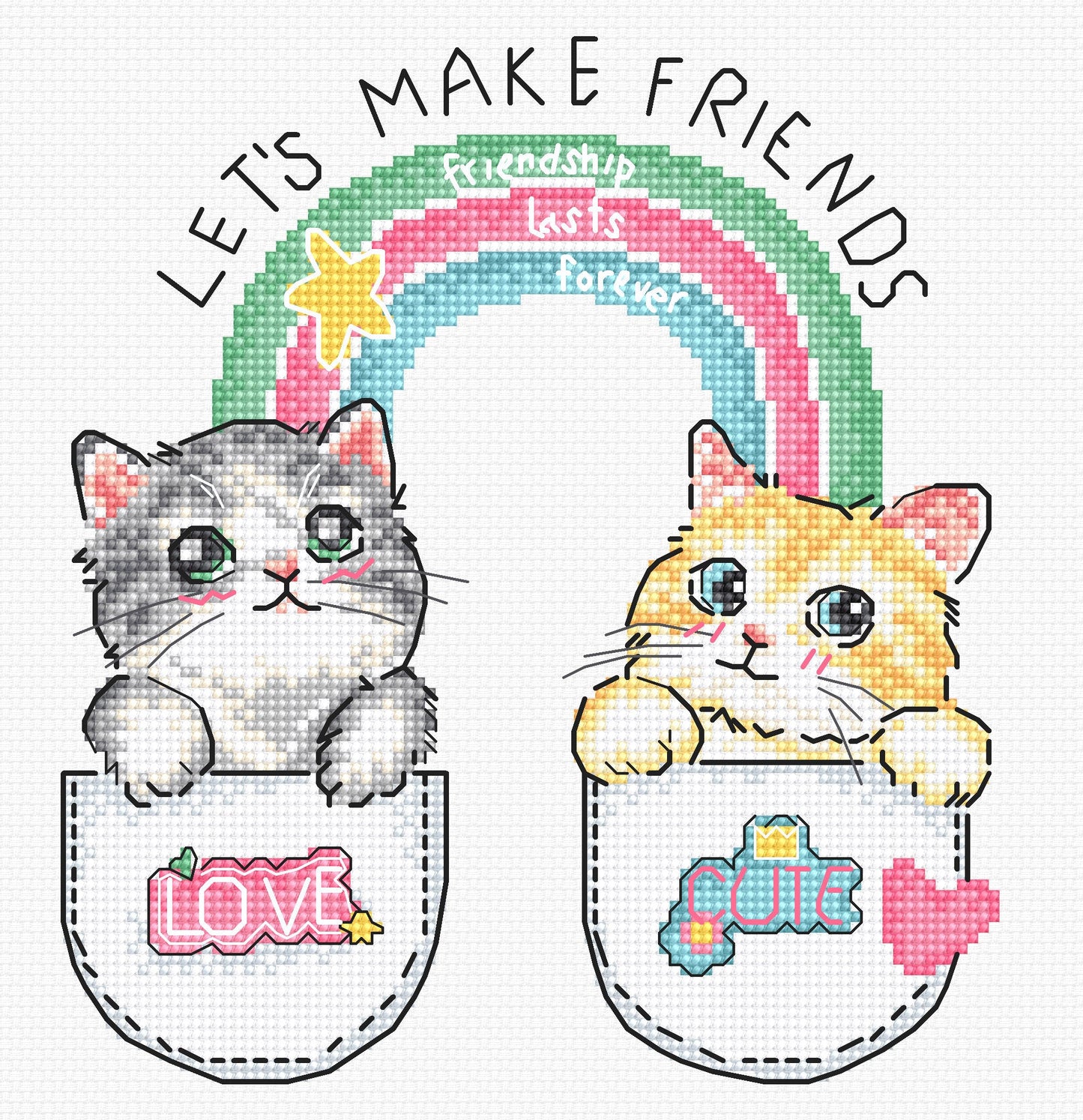 Set de brodat în cruciuliță Letistitch - Să ne împrietenim!
