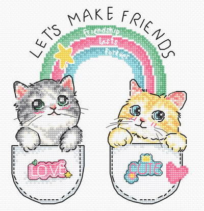Set de brodat în cruciuliță Letistitch - Să ne împrietenim!