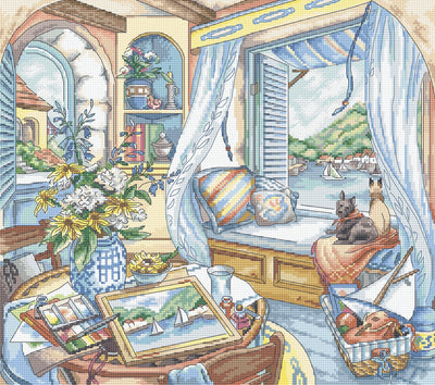 Cross Stitch Kit LetiStitch - Window Seat - HobbyJobby